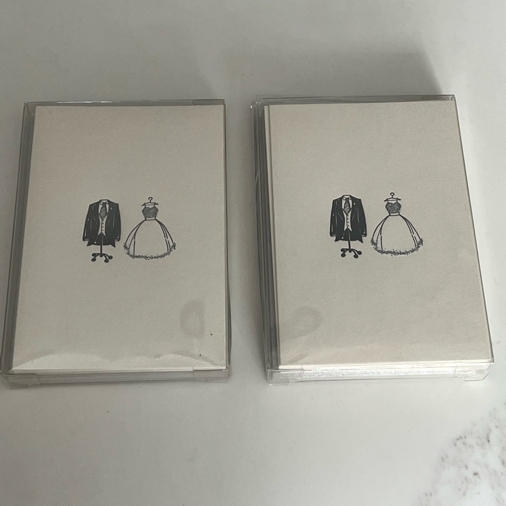 NWT two sets of papyrus bride and groom wedding cards.  Card Measures 3.5” x 5”.